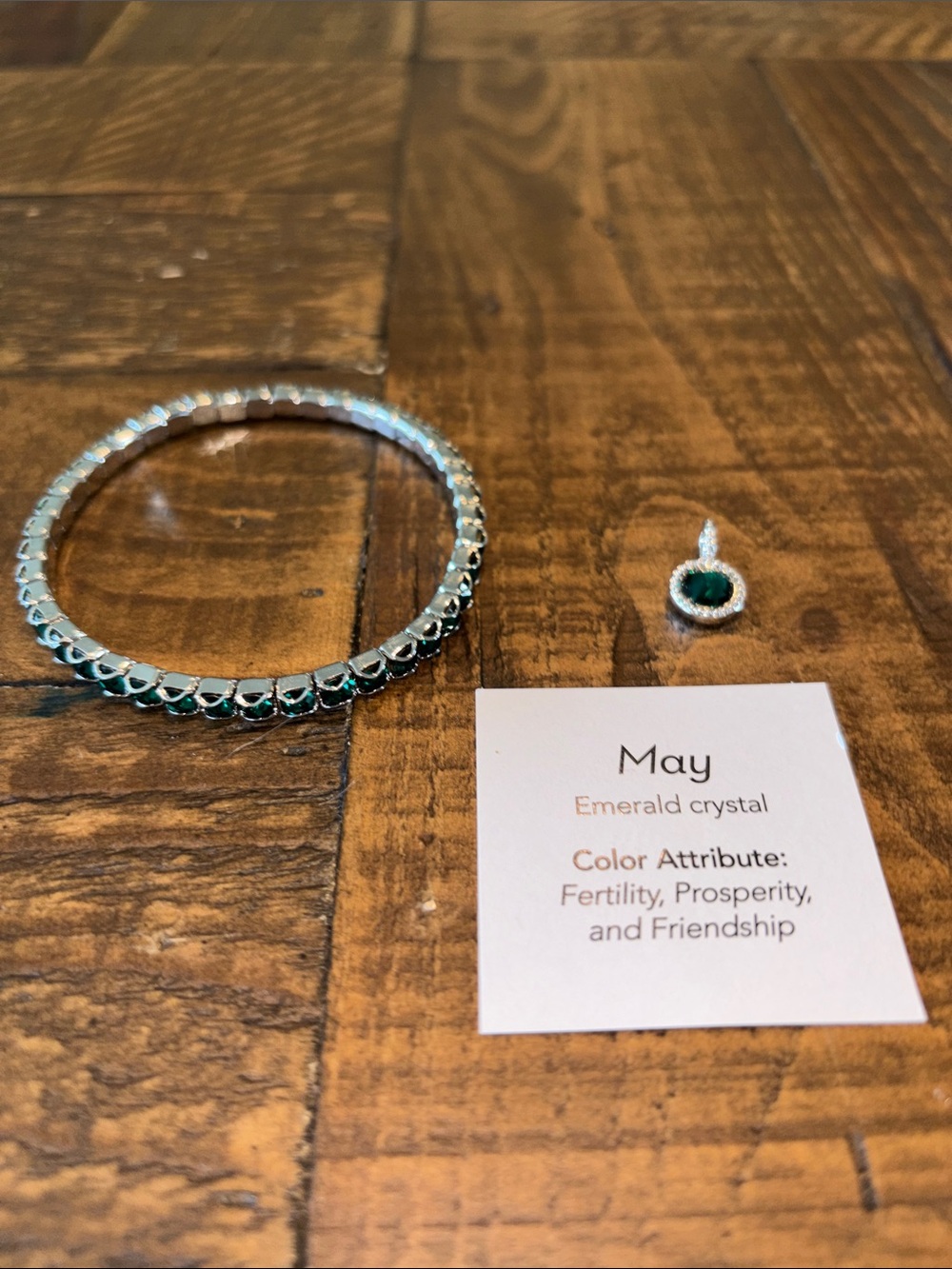 Touchstone Crystal May Birthstone Bracelet and Charm